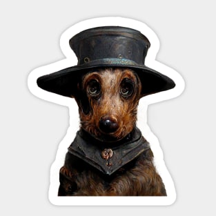 Dachshund in steampunk look, anthropomorphic Sticker